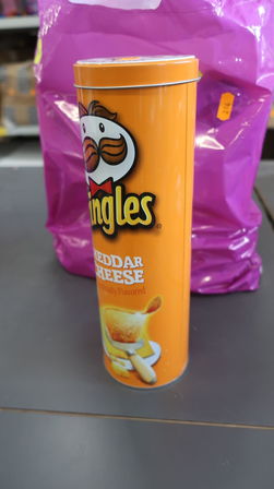 5 stk. opbevaringsdåser PRINGLES "Cheddar Cheese"