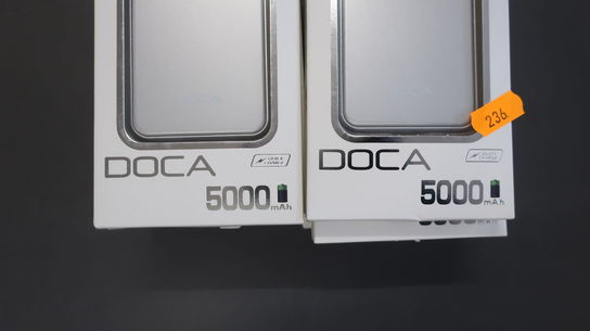 10 stk. powerbanks DOCA 5000mAh - sølv