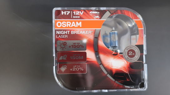 5 stk. sæt med 2 stk. OSRAM Night Breaker Laser H7 12V pærer