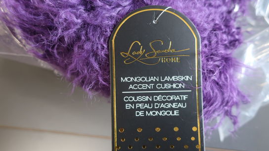 4 stk. puder Mongolian Lampskin Accent Cushion