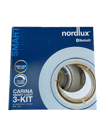 3 stk. nordlux carina smart m. app styring 3-kit(9 spots ialt)hvid(ubrugt)