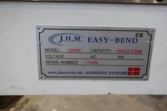 Plade bukker J.H.M EASY-BEND 1000s