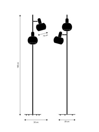 Frandsen bf20 double gulvlampe sort(ubrugt)