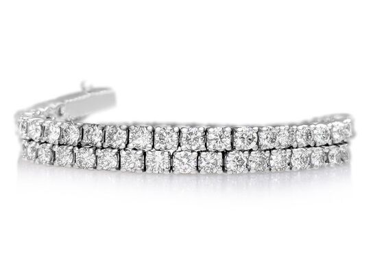 Tennisarmbånd River/Top wesselton diamanter 4.87 ct., 14 karat hvidguld