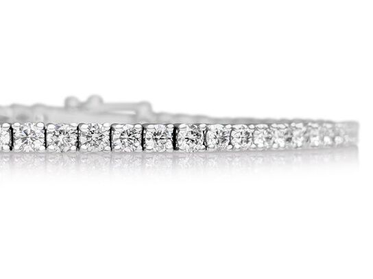 Tennisarmbånd River/Top wesselton diamanter 4.87 ct., 14 karat hvidguld