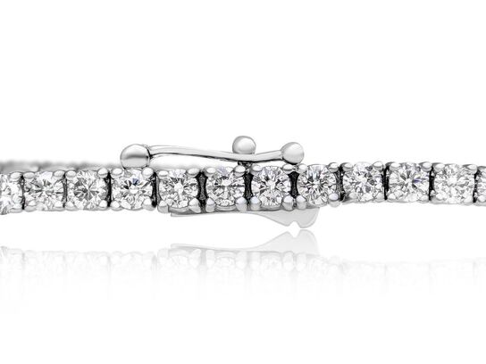 Tennisarmbånd River/Top wesselton diamanter 4.87 ct., 14 karat hvidguld