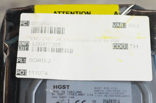 14 stk. 2TB SAS harddiske 7.2k RPM HGST