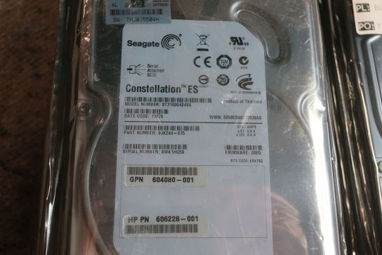 5 stk. 1TB SAS harddiske SEAGATE Constellation Es.3