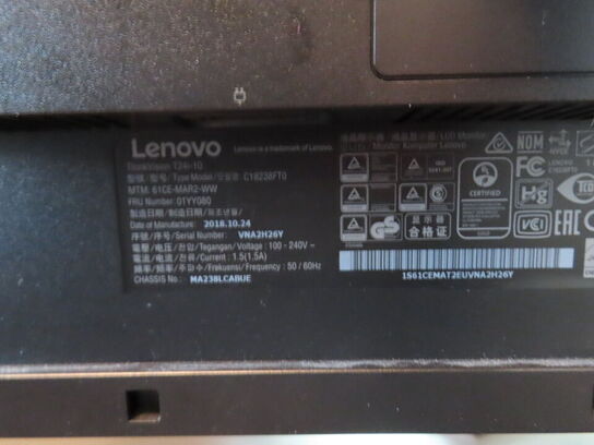 2 stk. computerskærme LENOVO Thinkvision C18238FT0