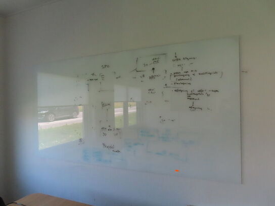 Stol, kontorreol og whiteboard