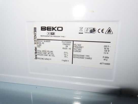 Køke-fryseskab, BEKO 