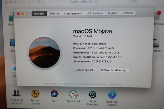 27" iMac, Apple, 8GB, 3,2 GHz Quad-Core, NVIDIA GeForce GT 755M 1 GB