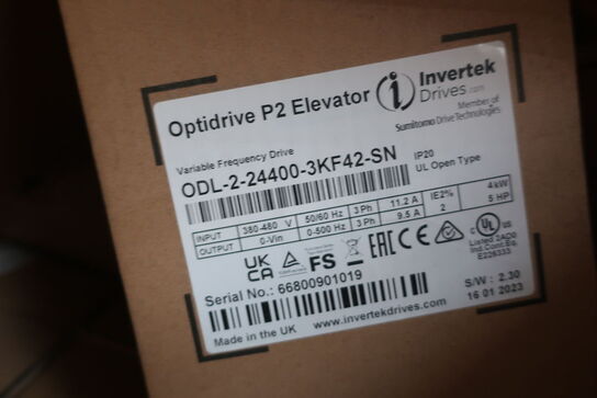 2 stk. frekvensomformer INVERTEK Optidrive P2 