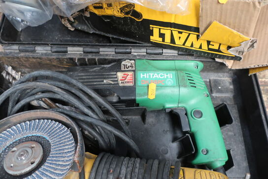 Slagboremaskine HITACHI, vinkelsliber DEWALT m.m.