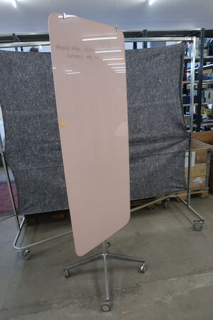 Glass board on wheels 65x155cm