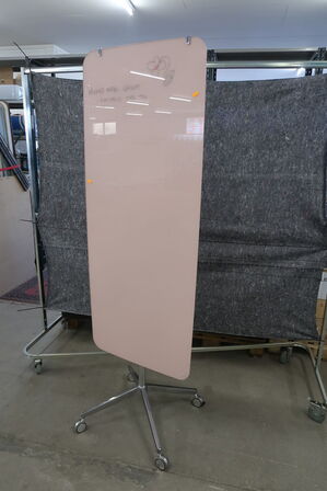 Glass board on wheels 65x155cm