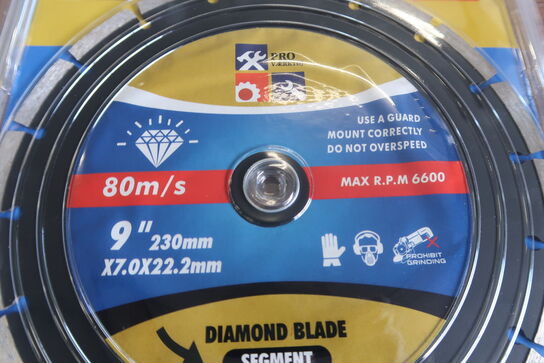 3 pieces. Diamond blades 230mm Segment