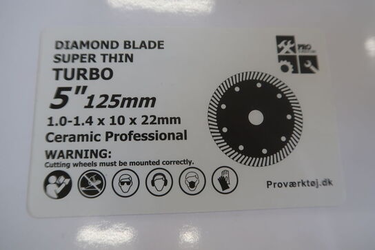 10 pcs. Diamond blades 125mm Super Thin Ceramic