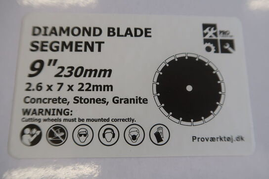 5 pieces. Diamond blades 230mm Segment