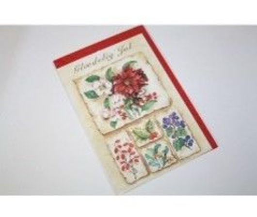 120 stk. Kort 1/1 julekort Blomster julemotiv, Vejl. pris 14,95