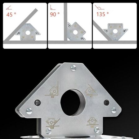 4 stk. Svejsemagnet Pil 75 kg Grå