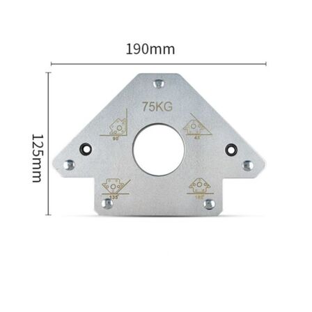 4 stk. Svejsemagnet Pil 75 kg Grå