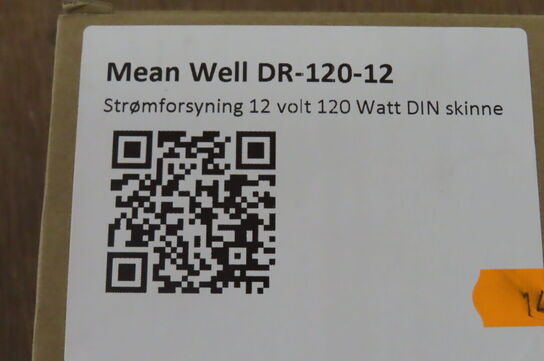 DIN strømforsyning. MEIN WELL. 12 Volt. 120 Watt