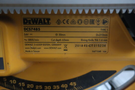 Bordsav akku DEWALT DCS7485 54V