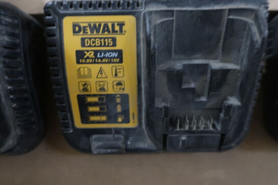 3 stk. DEWALT batteriladere