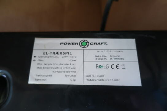 El. trækspil POWER CRAFT 200/400 kg. 