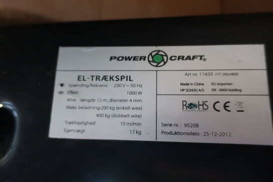 El. trækspil POWER CRAFT 200/400 kg. 