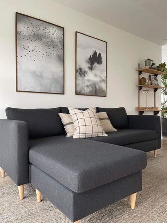 2 stk. 3-personers sofa med chaiselong