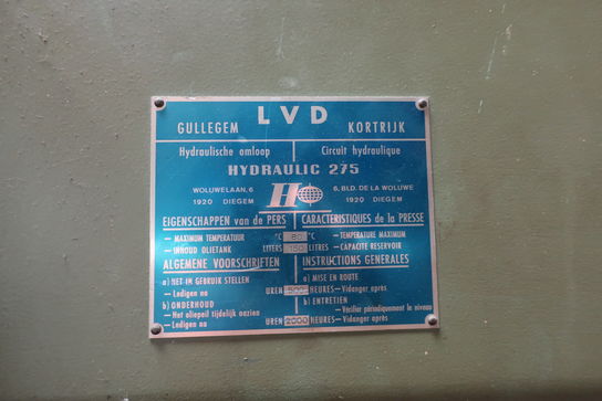 Hydraulisk pladesaks LVD PP 3406