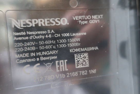 Kaffemaskine NESPRESSO GDV1