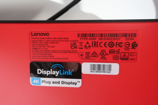 Dockingstation LENOVO ThinkPad Hybrid USB-C With USB-A Dock