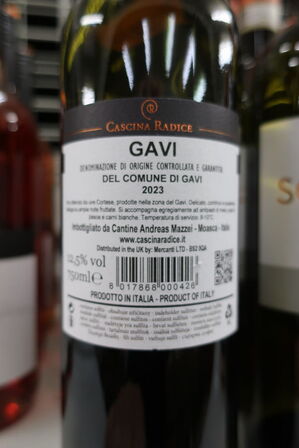 8 fl. hvidvin, CASCINA RADICE GAVI COMUNE DI GAVI DEL SORINO 2023