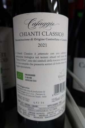 2 fl. rødvin, CAFAGGIO CHIANTI CLASSICO 2021