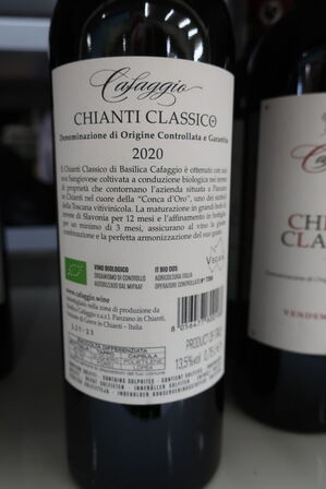 3 fl. rødvin, CAFAGGIO CHIANTI CLASSICO 2020