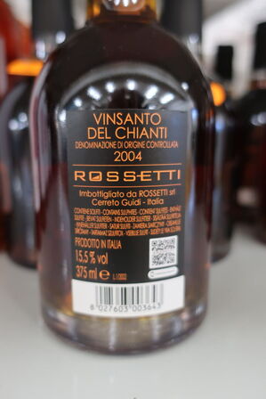 7 fl. rosevin, IL NOSTRO VINSANTO DEL CHIANTI ROSSETTI 2004