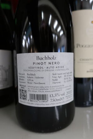 6 fl. rødvin, CASTELFEDER BUCHHOLZ PINOT NERO