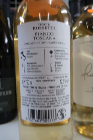 8 fl. hvidvin, TENUTE ROSSETTI BLANCO TOSCANA 