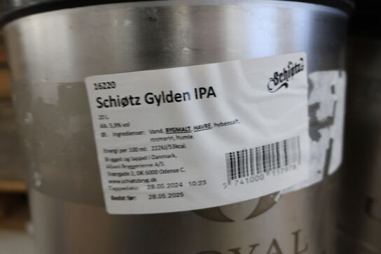 2 stk. 20 L fustager, SCHIØT GYLDEN IPA