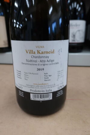 1 fl. hvidvin, CASTELFEDER VILLA KARNEID CHARDONNAY 2019