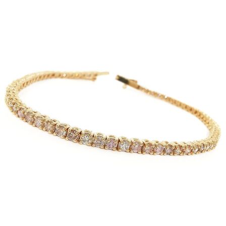 Tennisarmbånd i 14 Karat Rosa Guld med 3,76 ct Fancy Pink Diamanter - Vejl. Pris 139.995,-