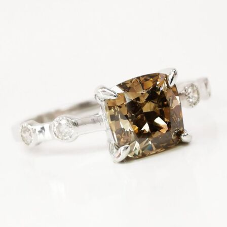 Diamantring med 1.02 Ct Naturlig Fancy Deep Brown Diamanter - Vejl. pris 57.995,-