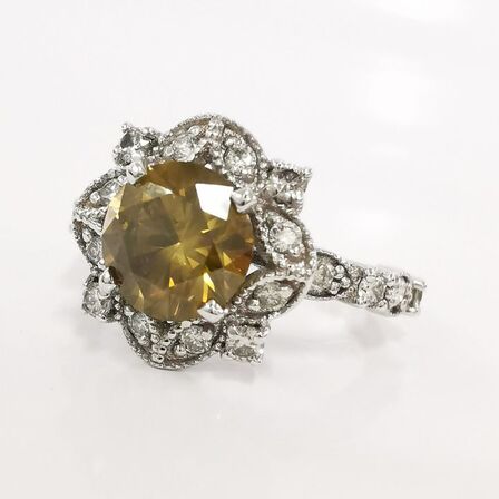 Unik Diamantring med 1,42 ct diamanter Fancy - Vejl pris 104.495,-