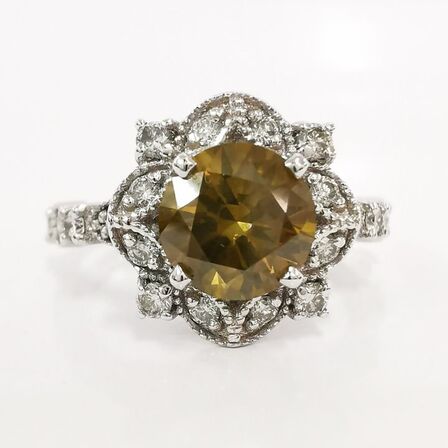 Unik Diamantring med 1,42 ct diamanter Fancy - Vejl pris 104.495,-