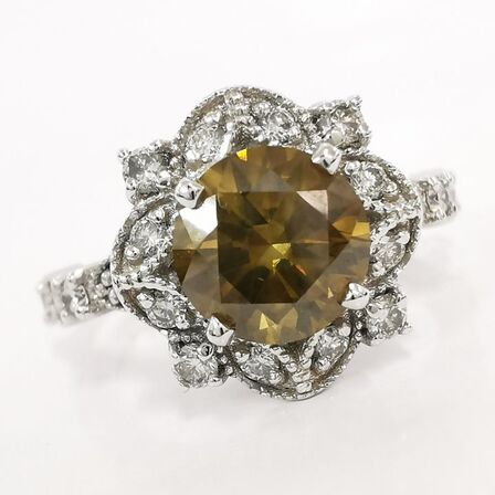 Unik Diamantring med 1,42 ct diamanter Fancy - Vejl pris 104.495,-