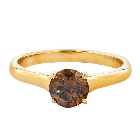 Diamantring med 1.06 ct Fancy Deep Brown Orange Diamant - Vejl. pris 85.995,-