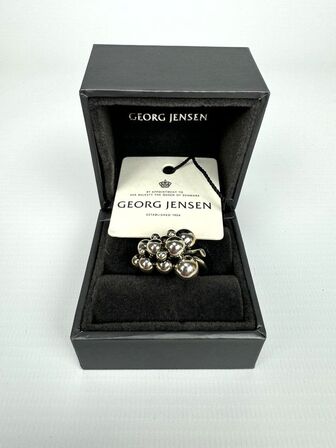 Georg Jensen Moonlight Grapes oxideret sølv ring - str. 53